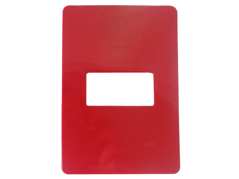 Placa PVC para 1 Módulo Horizontal 4x2 Cereja Linha Unno Life
