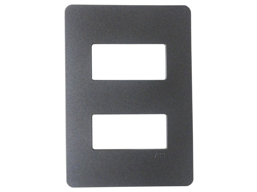 Placa PVC para 2 Módulos Distanciados 4x2 Grafite Linha Unno Life