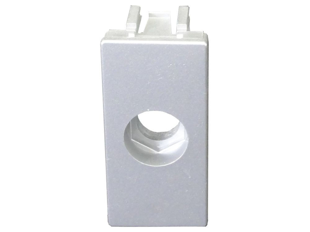 Módulo Módulo Passagem de Fio 1 Furo PVC Prata Linha Unno Life