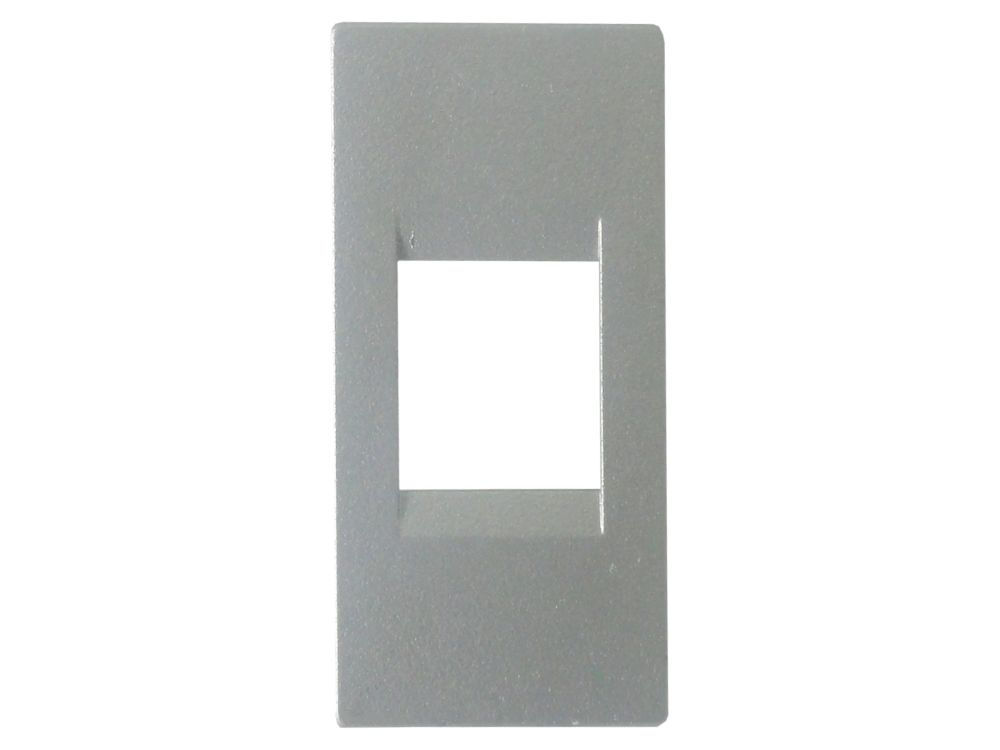 Módulo Módulo Frontal para Conector RJ45 sem Conector PVC Prata Linha Unno Life