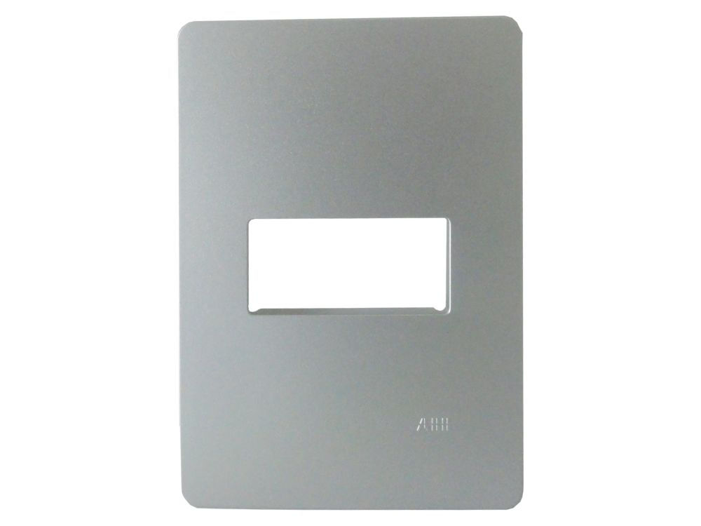 Placa PVC para 1 Módulo Horizontal 4x2 Prata Linha Unno Life