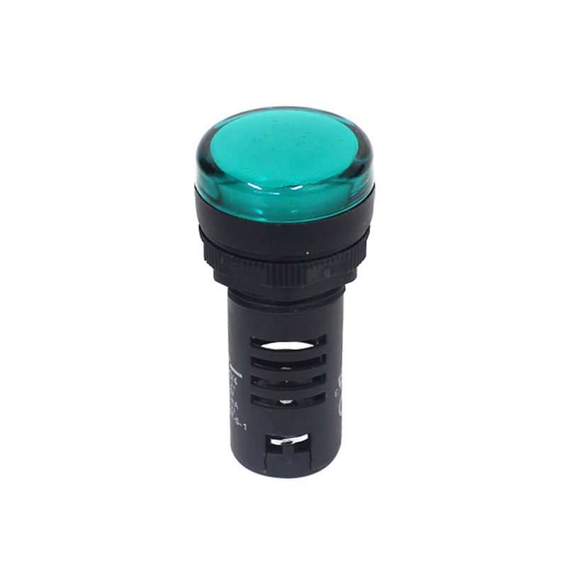 Sinaleiro Led PVC Faceado Lente Lisa com LED 22 mm 220VCA Verde