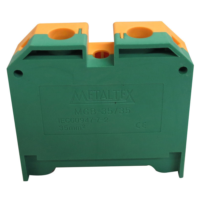 Conector Passagem SAK Poliamida Terra 35,00 mm² Verde/Amarelo com Parafusos