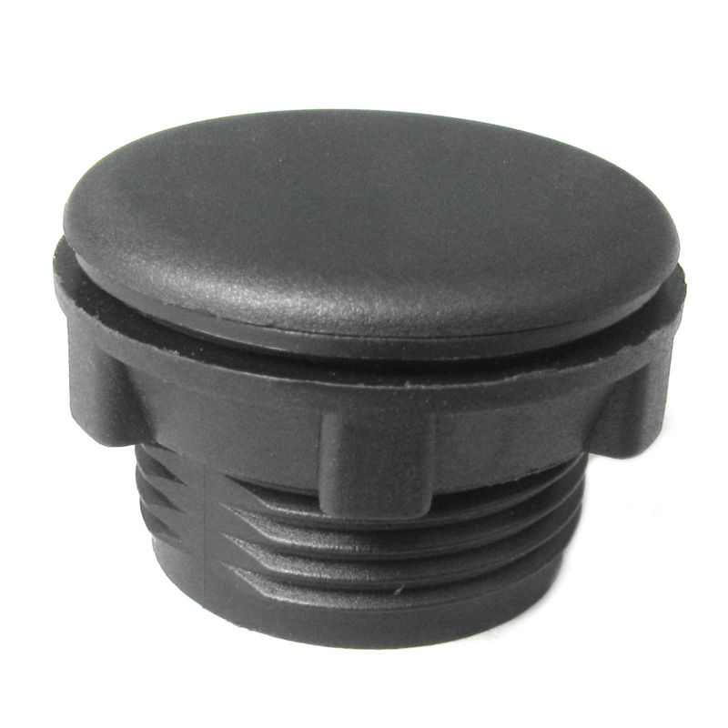 Tampão Tampão Redondo PVC 22,00 mm Preto Opaco com Rosca