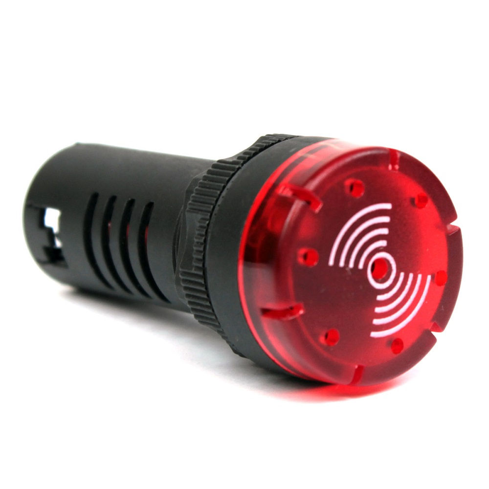 Sinaleiro Sonoro PVC Faceado com Buzzer com LED 22 mm 220VCA Vermelho