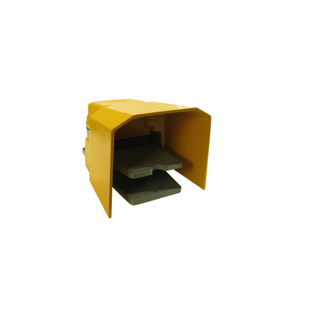 Interruptor Metálico Sobrepor Tripolar Pedal Industrial 5A-380VCA 2NA+2NF Liga/Desliga Amarelo com Capa Proteção