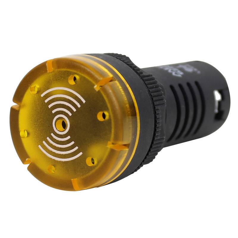Sinaleiro Sonoro PVC Faceado com Buzzer com LED 22 mm 220VCA Amarelo