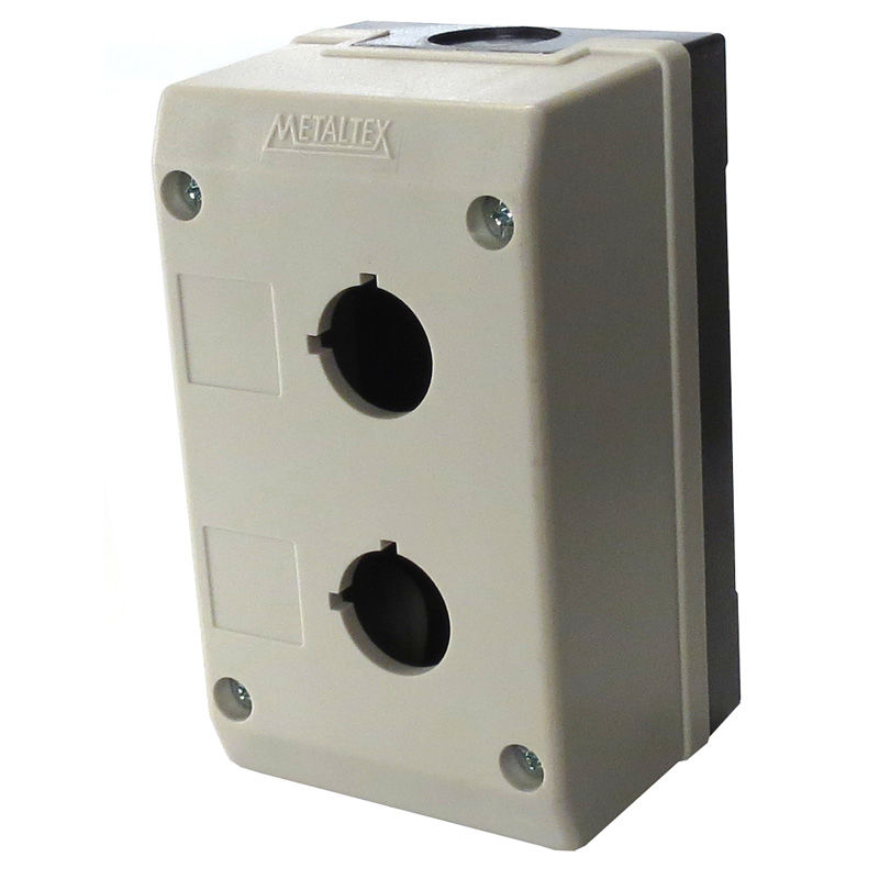 Caixa Botoeira Sobrepor com 2 Furos 22,5 mm Cinza IP65