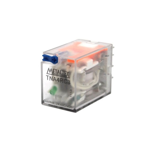 Relé Interface Relé Interface Eletromecânico TNA 6A 24VCC 4 Contatos Reversíveis com LED sem Base Plugável