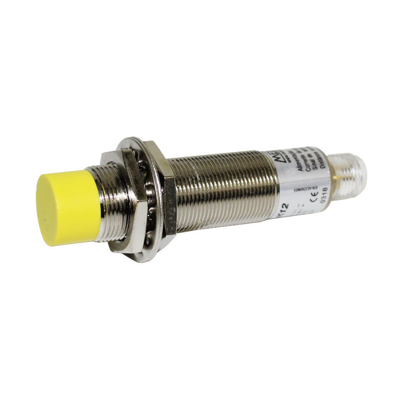 Sensor Indutivo Saliente Cilíndrico M18 NPN 10-36VCC 1NA+1NF Alcance 8 mm com Conector M12 4 Fios IP67 com LED