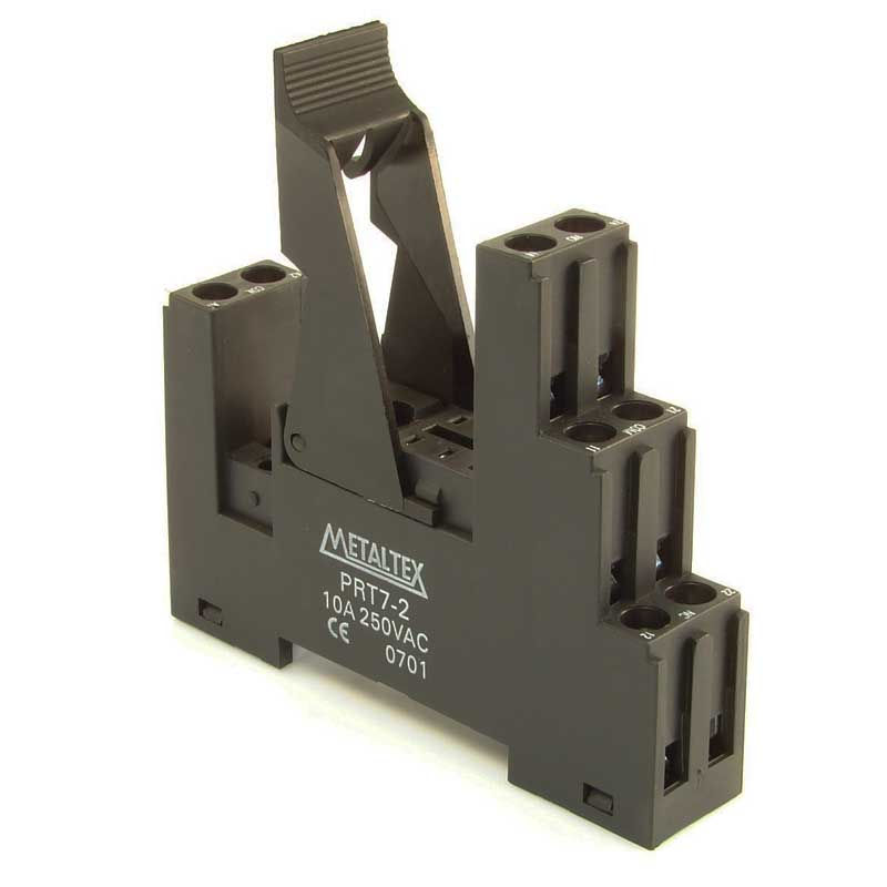 Base Plugável para Relé Acoplador JX1/JXC2 2 Contatos Reversíveis (NAF) 10A Presilha Alta