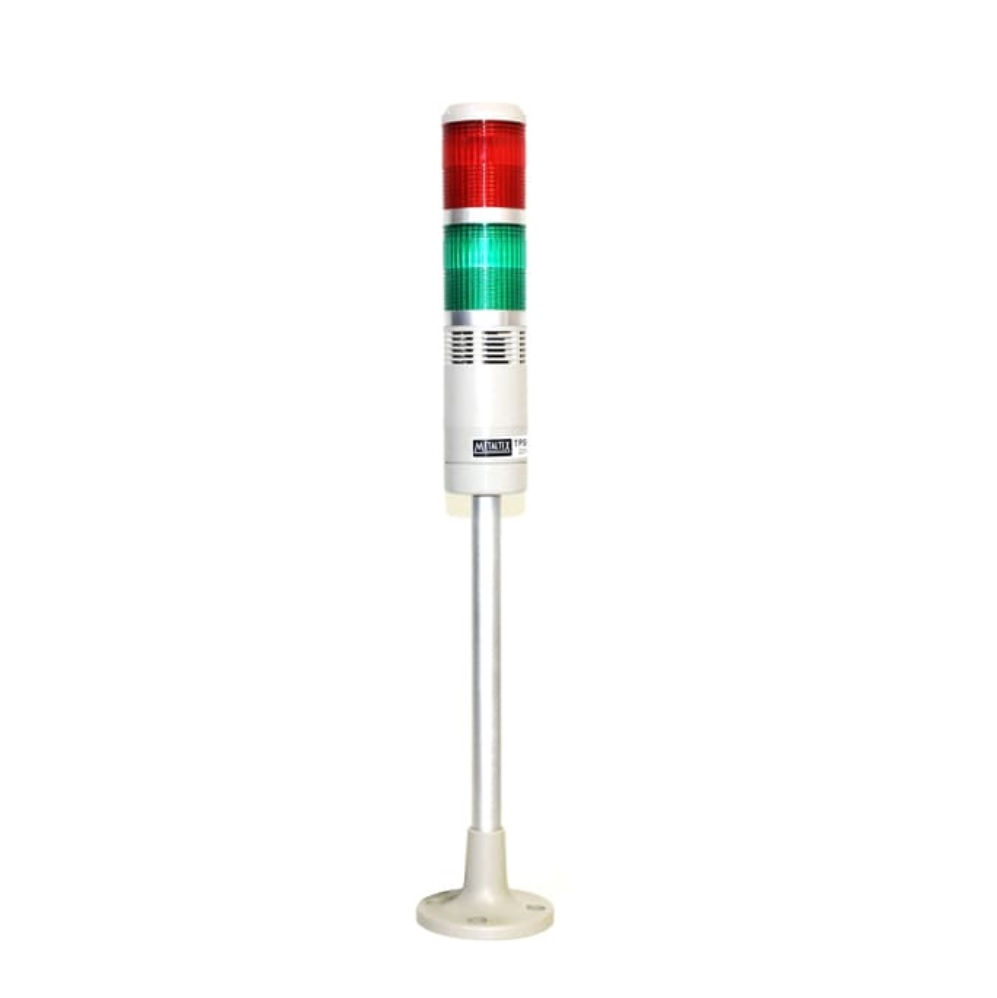Coluna Luminosa PVC Torre Sonora com Buzzer com 2 Lentes 60 mm 220VCA Vermelho/Verde Luz Contínua Torre