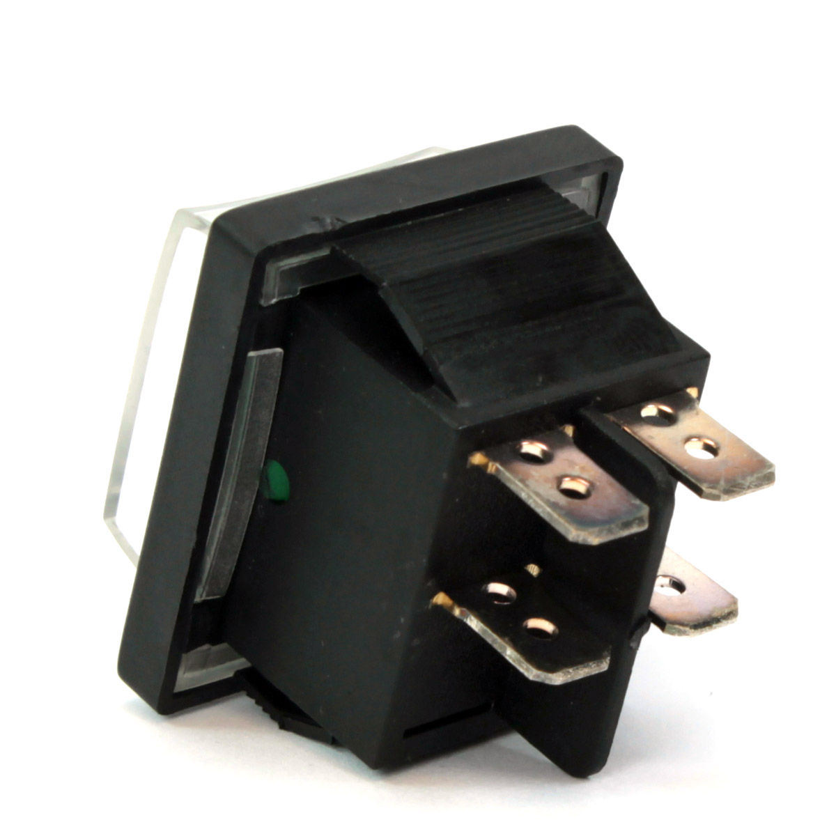 Chave Liga/Desliga Retangular 2 Posições 16A 220VCA com Botão Iluminado Verde 2NA