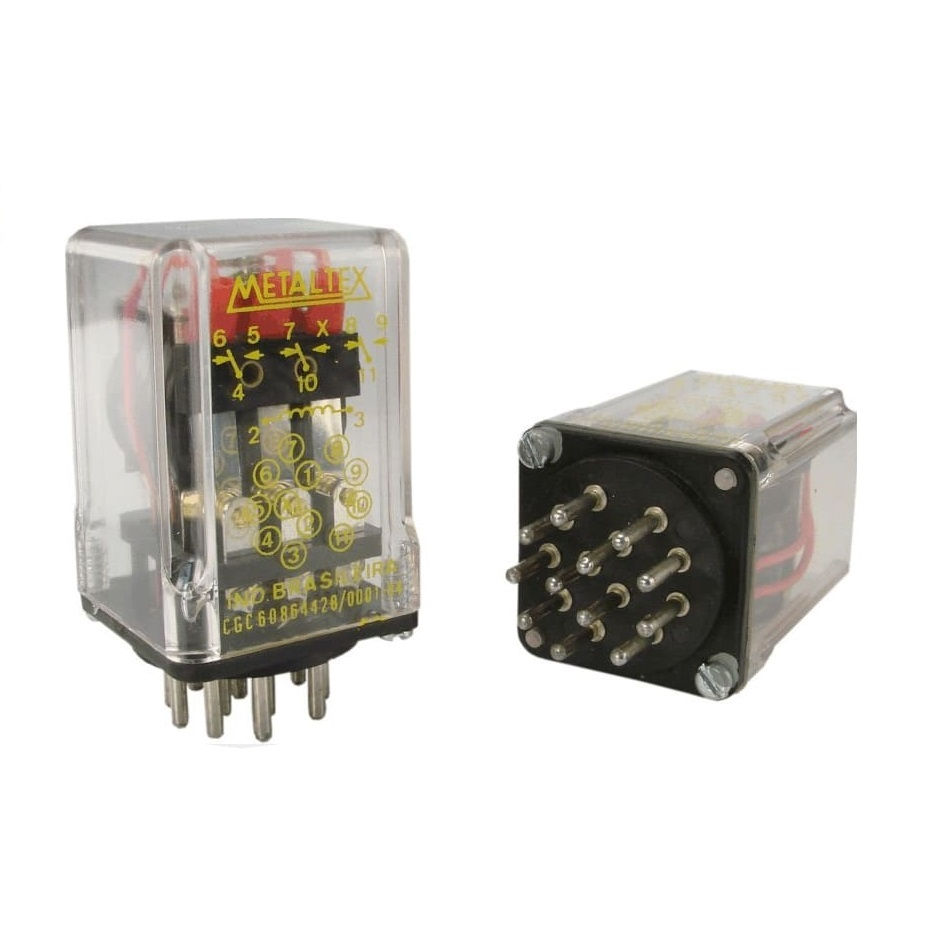 Relé Industrial Relé Industrial 12A 110VCA 3 Contatos Reversível 11 Pinos
