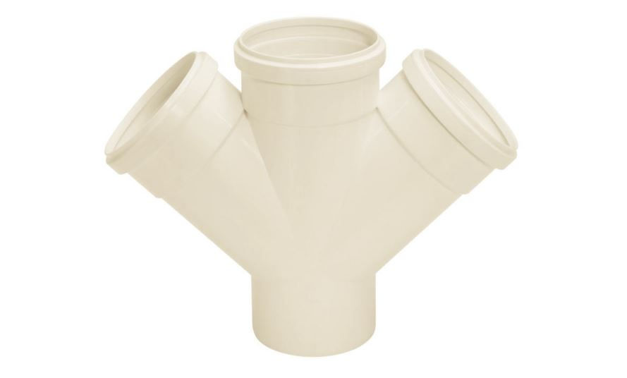 Junção Junção Dupla PVC 100x100 mm Classe 8 Branca Esgoto