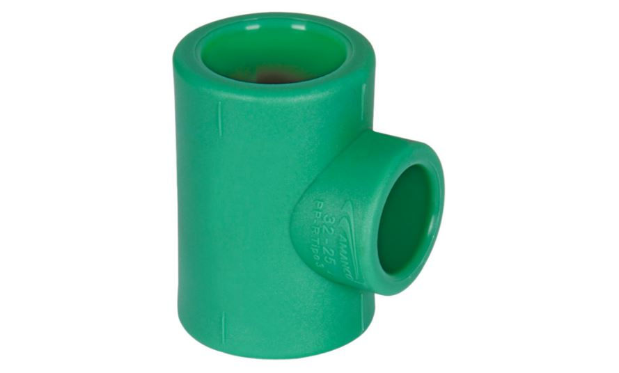 Te Fêmea/Fêmea/Fêmea Redução Central 90x63x90 mm PPR Verde Água Quente