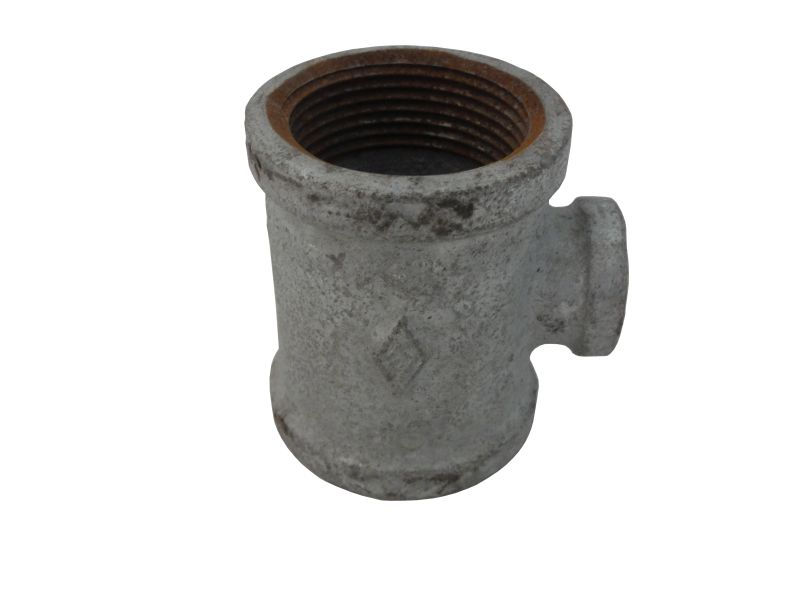 Te Redução Ferro Maleável Galvanizado a Fogo 90G 1.1/4"X1/2" com Rosca BSP