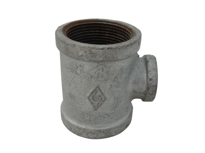 Te Redução Ferro Maleável Galvanizado a Fogo 90G 2"X1/2" com Rosca BSP