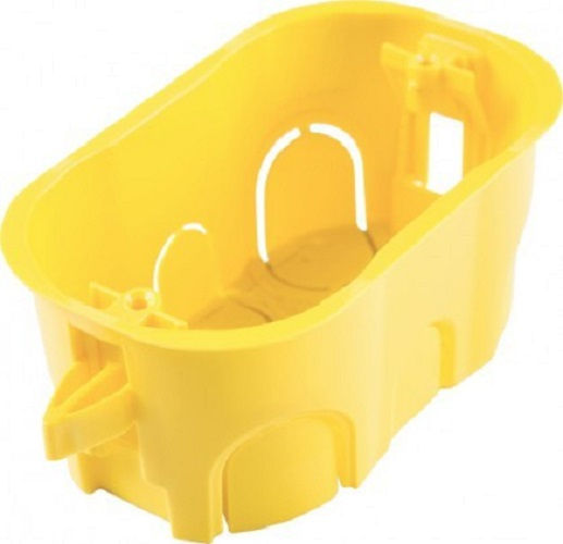 Caixa Derivação Embutir PVC 4x2 DRY Wall Fixo Amarela