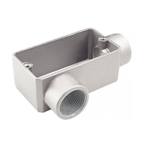 Condulete Alumínio Tipo LR 2" sem Rosca sem Tampa sem Vedação Cinza sem Pintura Caixa Passagem