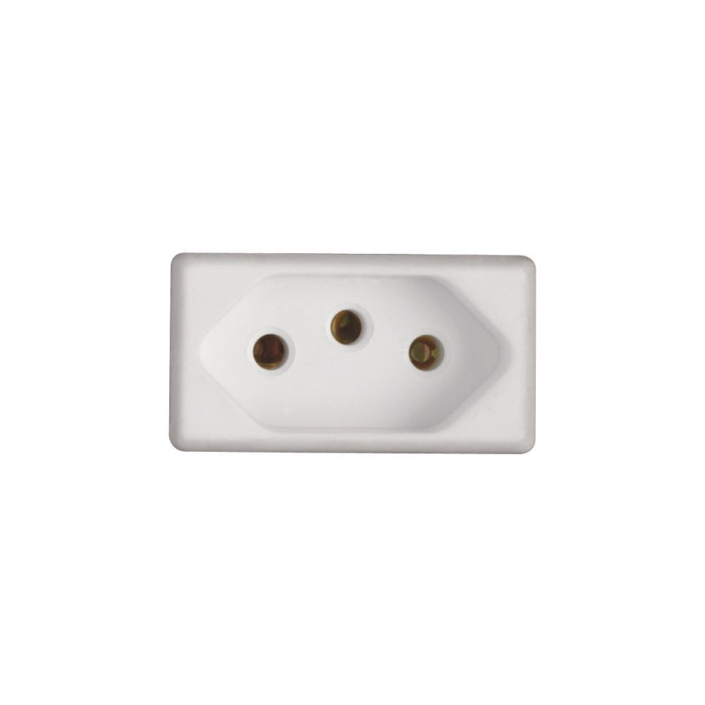Módulo Módulo Tomada NBR 2P+T 10A/250VCA PVC Branco LINHAS:GIZ/LIZ/LUX2 /Tablet/Lizflex/Plastibox/Conduletes