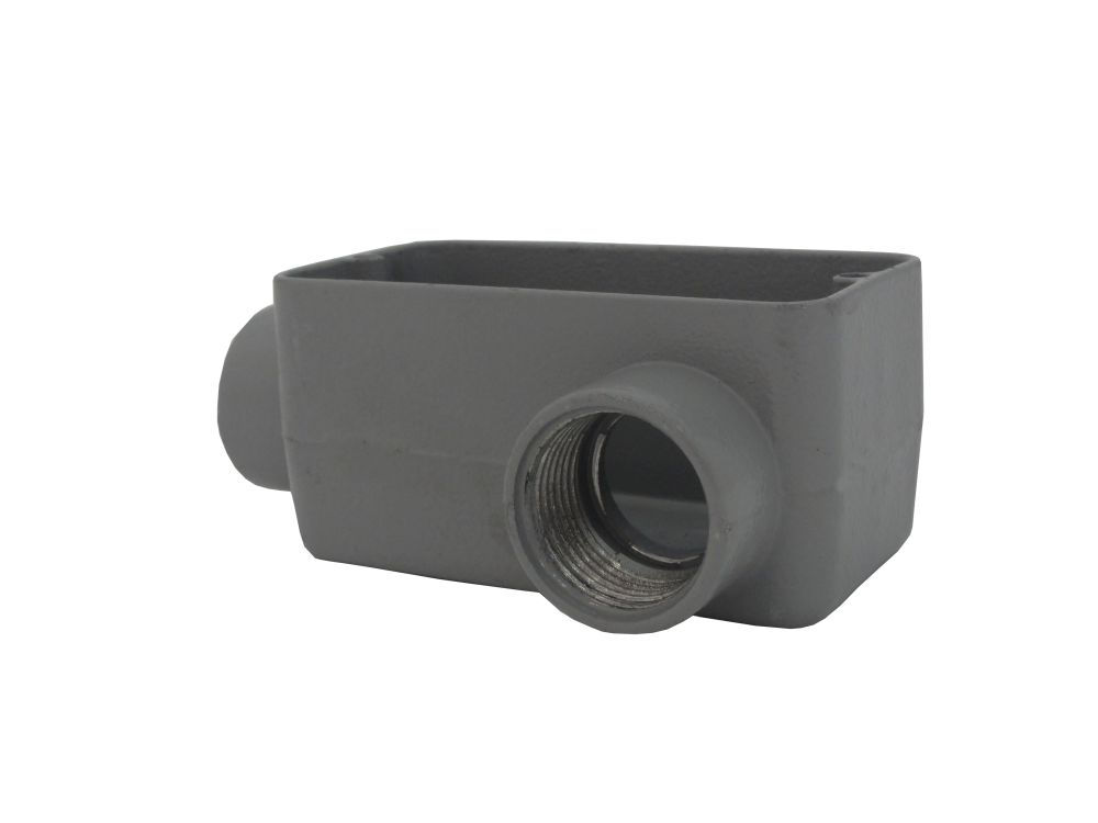 Condulete Alumínio Tipo LL 3/4" com Rosca BSP sem Tampa sem Vedação Cinza sem Pintura IP54 Caixa Passagem