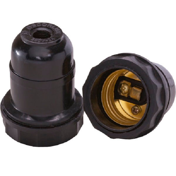 Soquete PVC Pendente sem Rabicho para Abajur E27 Preto