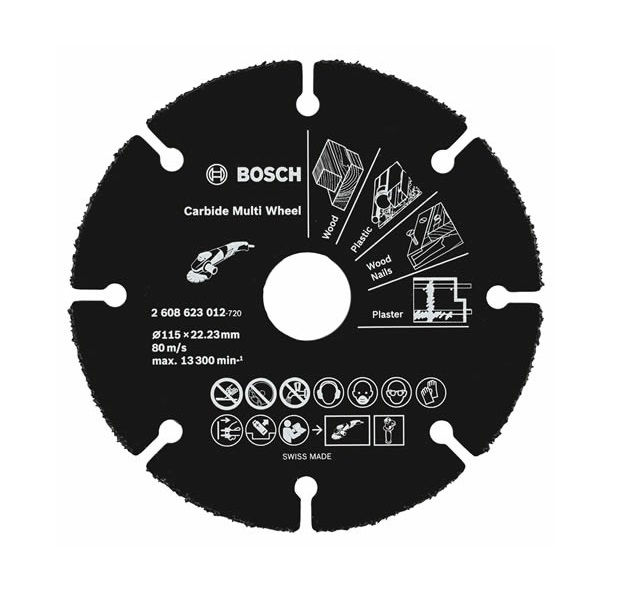 Disco Corte Multimaterial Carbide 115x22,23 mm com Centro Reto