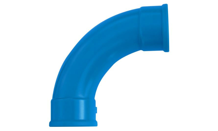 Curva PVC 90G Soldável Fêmea - Fêmea 100 mm Linha Fixa Azul Água Fria