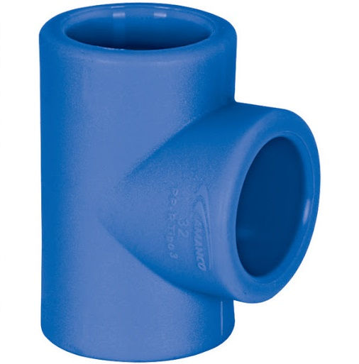 Te PPR Fêmea/Fêmea/Femea 20 mm Industrial Azul