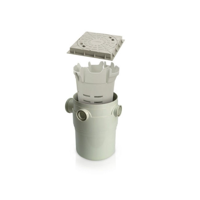 Esgoto Caixa Gordura Classe 8 300 mm PVC CZ Claro com Cesta Limpeza