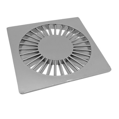 Grelha PVC Radial Quadrada para Caixa Sifonada 100x100 mm Cromada Esgoto