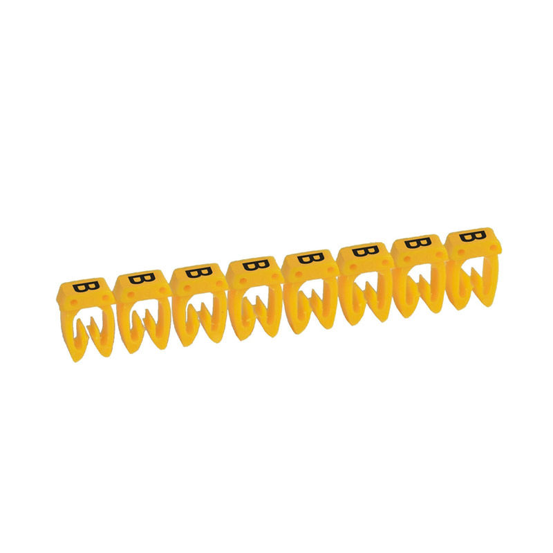 Marcador Identificador Anilha PVC Letra B para Cabos 0,50-1,50 mm² Amarelo NR10 CAB3