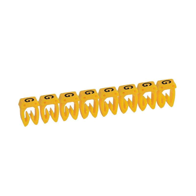Marcador Identificador Anilha PVC Letra g para Cabos 1,50-2,50 mm² Amarelo NR10 CAB3
