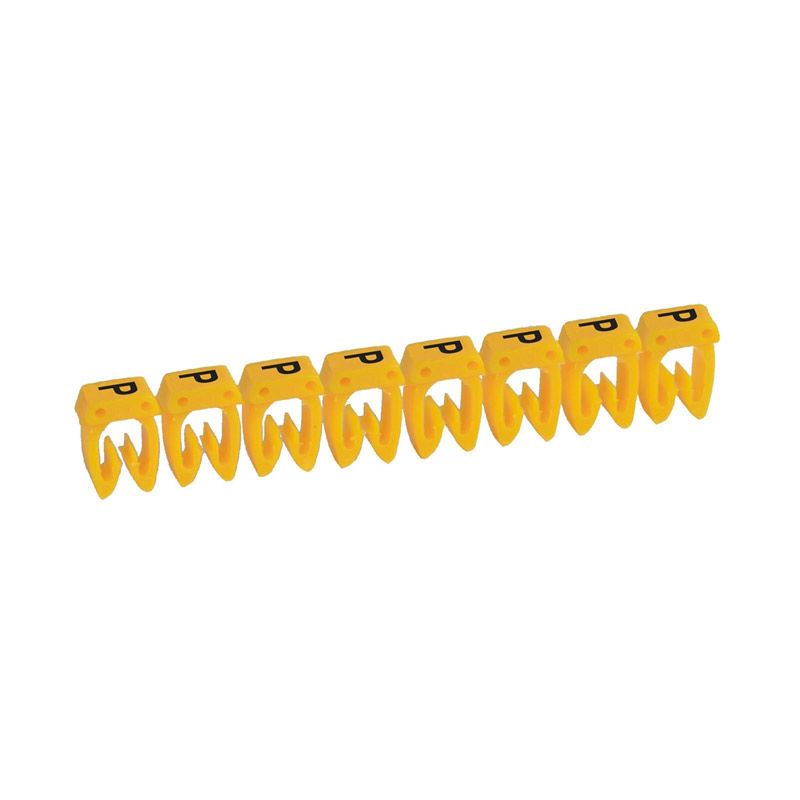Marcador Identificador Anilha PVC Letra P para Cabos 1,50-2,50 mm² Amarelo NR10 CAB3