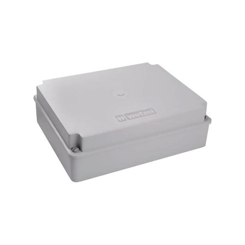 Caixa Passagem Sobrepor PVC 234x174x143 mm Cega Fixo Cinza com Tampa Opaca Alta sem Embutes