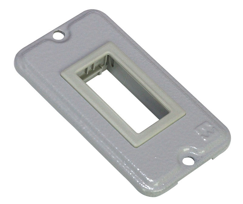 Tampa Alumínio para 1 Módulo Vertical para Condulete sem Pintura 1/2"-3/4" Fixação com Parafuso com Moldura