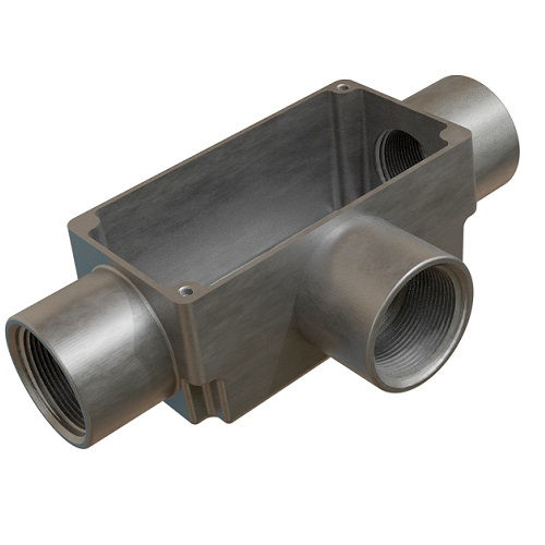 Condulete Alumínio Tipo T 1" com Rosca BSP sem Tampa sem Vedação sem Pintura
