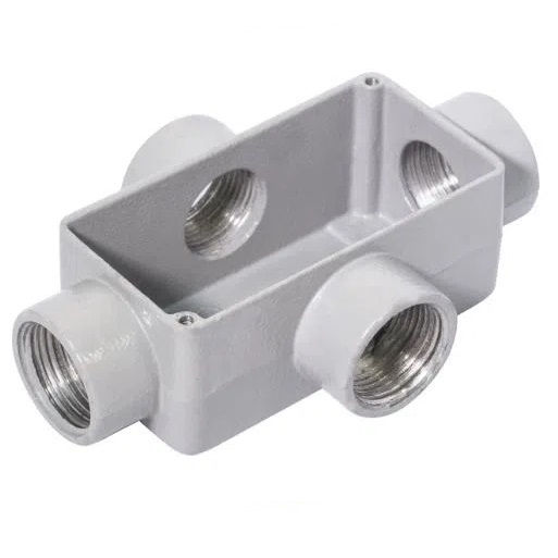 Condulete Alumínio Tipo X 1" com Rosca BSP sem Tampa sem Vedação sem Pintura