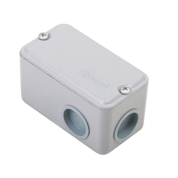 Condulete Alumínio Múltiplo LPW 1/2"-3/4" com Rosca BSP com Tampa Cega sem Vedação Cinza