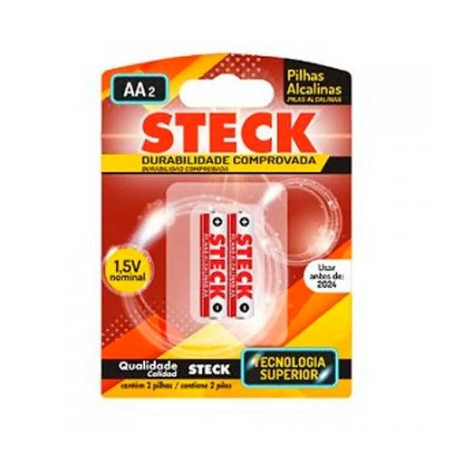 Pilha Alcalina Pequena AA 1,5VCC Embalagem com 2 PCS
