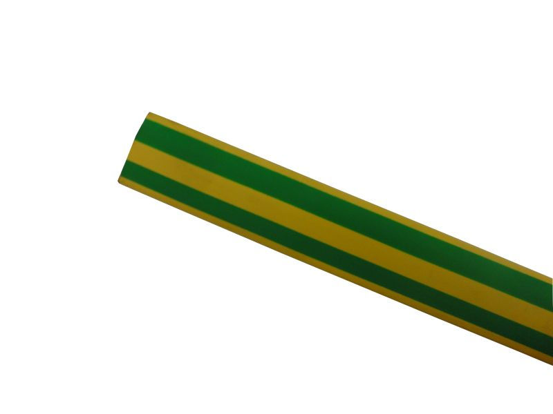 Tubo Termocontrátil Poliolefina 600VCA 1/2" Verde-Amarelo 6,4-12,7 mm