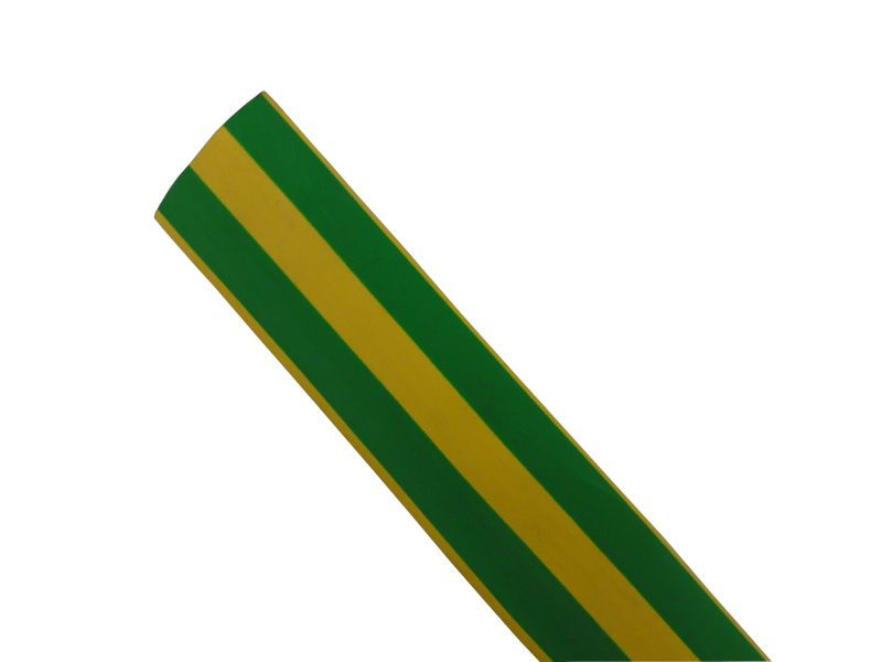Tubo Termocontrátil Poliolefina 600VCA 3/8" Verde-Amarelo 4,8-10 mm