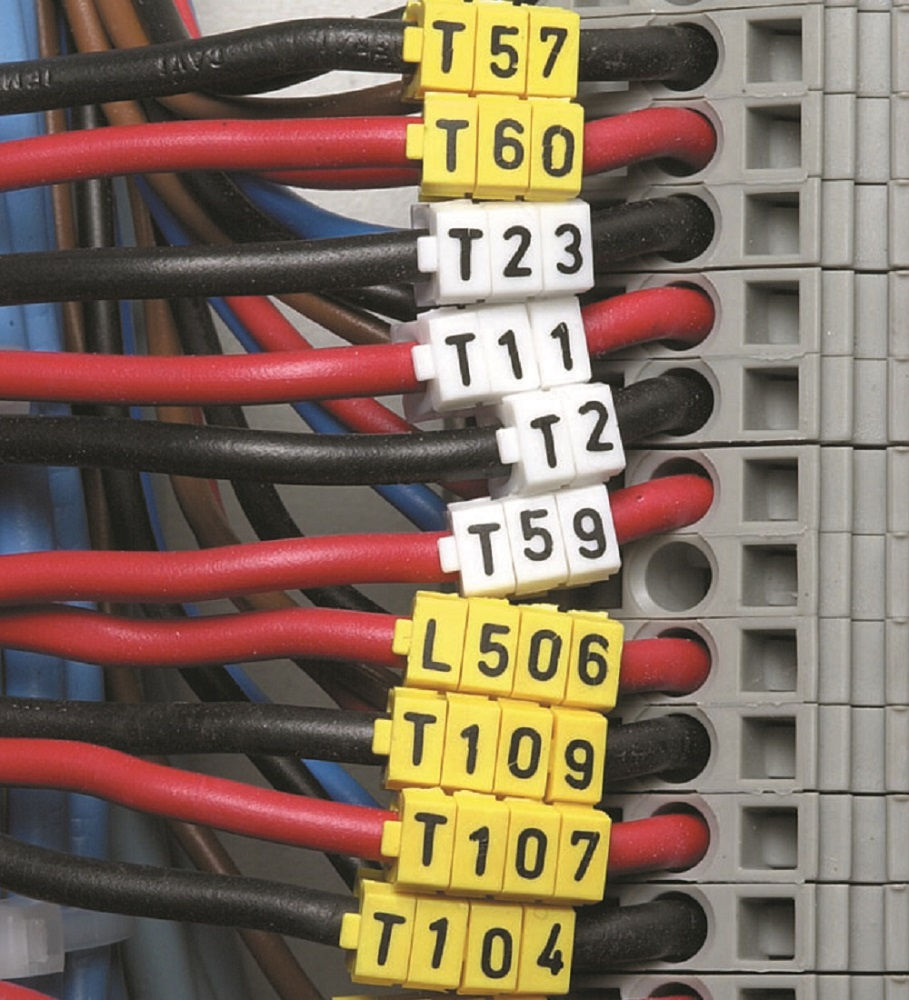 Marcador Identificador Encaixe PVC Número 0-9 para Cabos 0,50- 1,50 mm² Amarelo W1 CX/ 200PCS