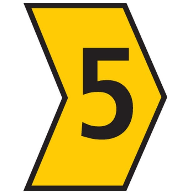 Marcador Identificador Anilha PVC Número 5 para Cabos 0,30- 1,50 mm² Amarelo MHG1/3