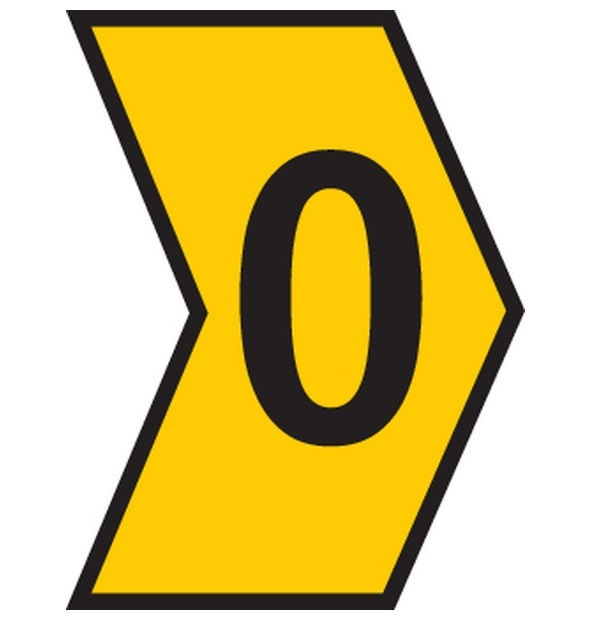 Marcador Identificador Anilha PVC Número 0 para Cabos 1,50-10,00 mm² Amarelo MHG3/7