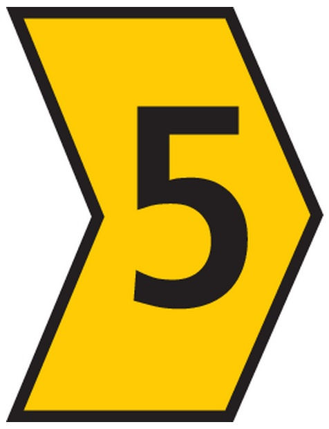 Marcador Identificador Anilha PVC Número 5 para Cabos 1,50-10,00 mm² Amarelo MHG3/7