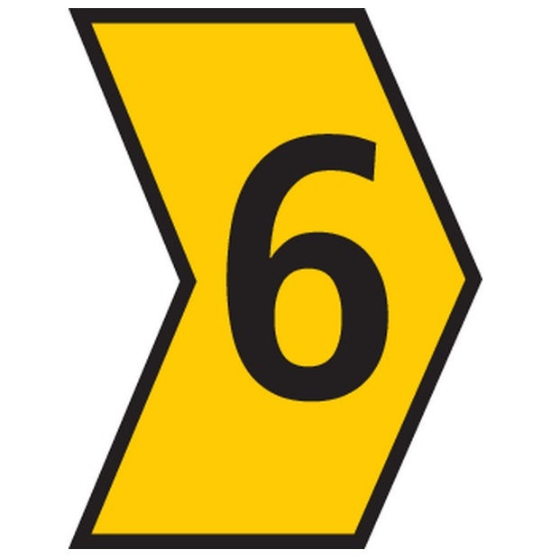 Marcador Identificador Anilha PVC Número 6 para Cabos 1,50-10,00 mm² Amarelo MHG3/7