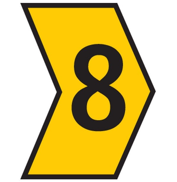 Marcador Identificador Anilha PVC Número 8 para Cabos 1,50-10,00 mm² Amarelo MHG3/7