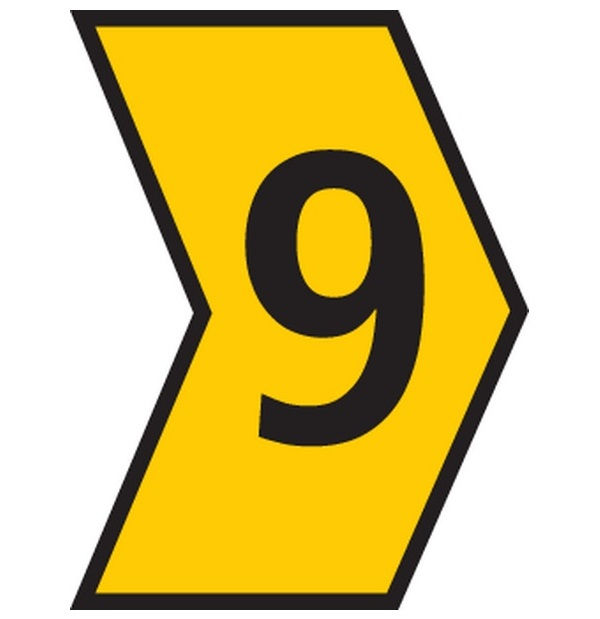 Marcador Identificador Anilha PVC Número 9 para Cabos 1,50-10,00 mm² Amarelo MHG3/7